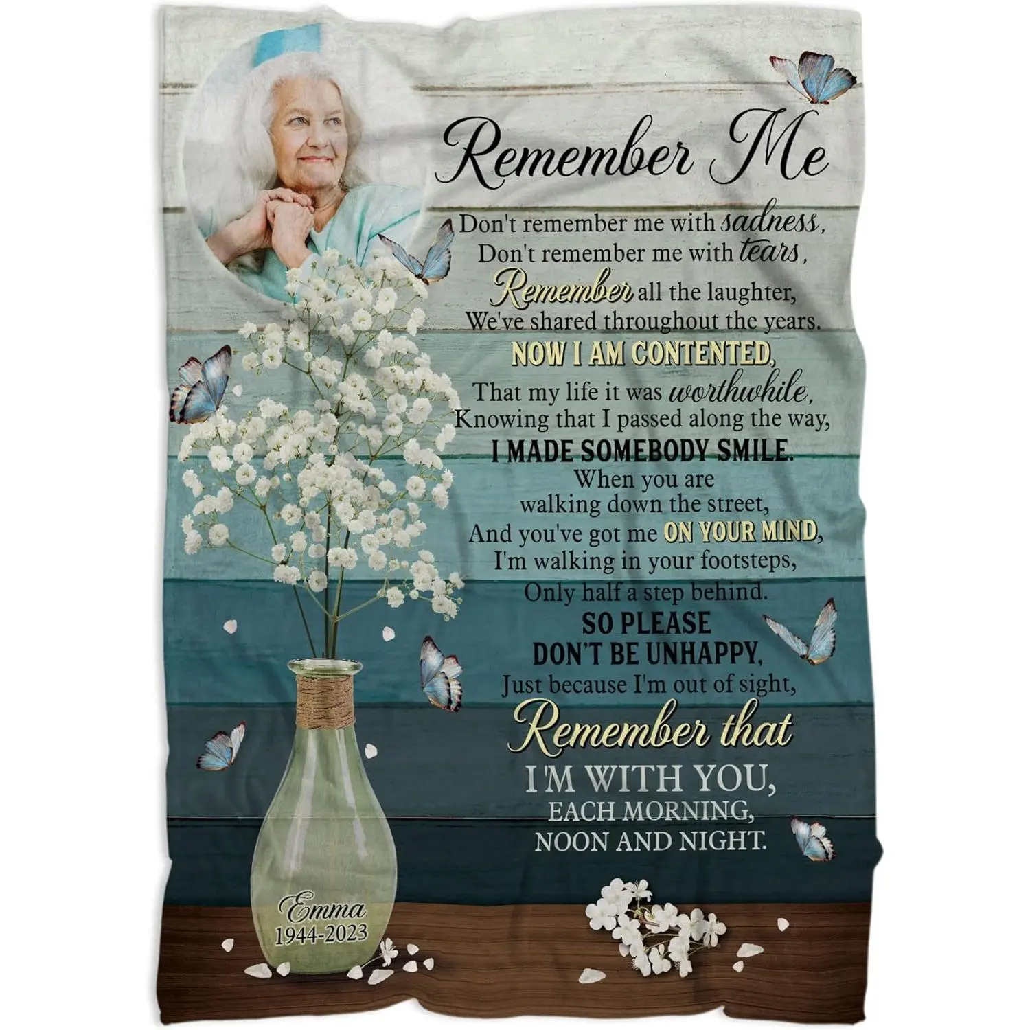 Memorial Blanket Photo Gifts, Bereavement Blanket, Deepest Grief Sympathy Gift, Condolence Gift, Blanket Gifts for Loss of Loved One, Loss of Mother/Father/Pet in Heaven