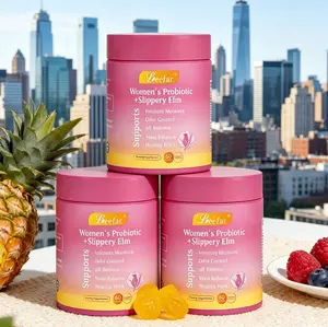 Her Juicy Women Probiotic Gummies for Feminine pH Balance & Dryness Relief, All-in-One Formula Containing Slippery Elm, Prebiotics & Lactobacillus Probiotic Blend, Hawaiian Pineapple Soft Chews, 60 Count