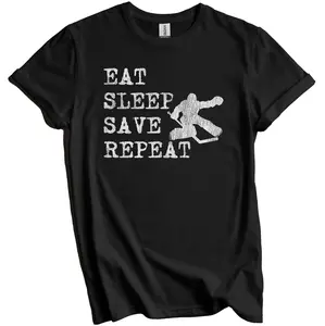Hockey Goalie Shirt - Eat Sleep Save Repeat Funny Hockey Shirt