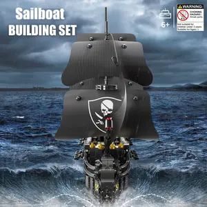 Sailboat Building Blocks Toy, Creative Sailboat Model Toy, Desktop Ornament, Building Blocks Kit for Adults & Teens, Diy Building Model