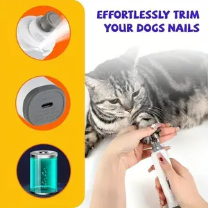Dog Nail Trimmers, Paw Trimmer, Usable for Cat Nail Clipper, Dog Nail Grinder, Upgraded Dog Nail Grinder Silent Use, Rechargeable Battery, Equipped with LED Light, Suitable for Small/Medium/Large Dogs