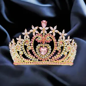 Queen of Heart Tiara Heart Crown Fairy Headband Costume Headpiece Romantic Love Quinceanera Birthday Gift for Special Events