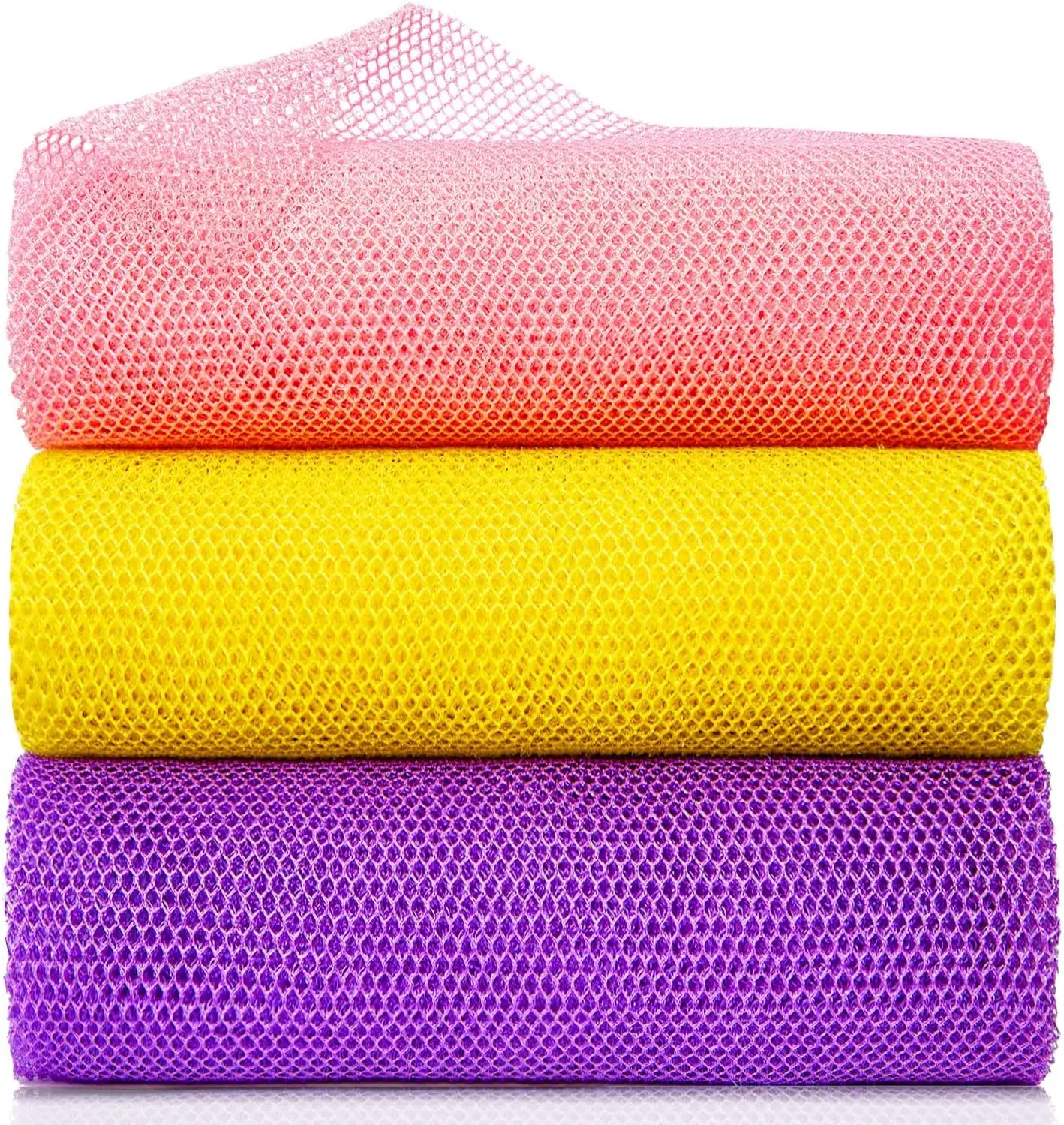 3pack African Net Sponge African Exfoliating Net African Bath Sponge African Scrubbing Long Net Rag African Wash Net Shower Body Scrubber