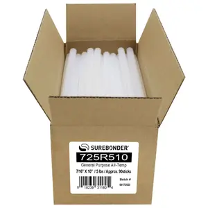 725R510 General Purpose All Temperature Hot Melt Glue Sticks - 7/16" x 10" | 5 lb box