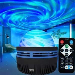 Flower Dance 2 pcs USB Powered Rotating Waves and Nebula Projectors Lamp Affordable Christmas and Birthday Gift For Game Room Bedroom Sleep Aid Home Decoration
