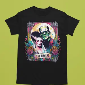 The lovers Frankenstine & Bride Tarot Card Tshirt