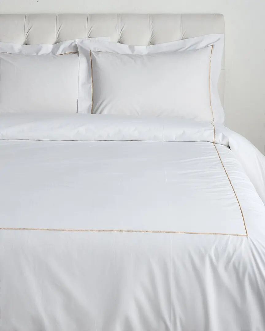 Bellino Fine Linens Vicenza Percale Embroidery Line 3pc Duvet Set Bellino Fine Linens Vicenza Percale Embroidery Line 3pc Duvet Set