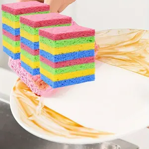 24 Pieces Multicolored Compressed Sponges Cellulose Sponges Natural Sponges for Kitchen – Biodegradable Sponges for Cleaning, Dishes, DIY Cutouts – Non-Scratch and Quick-Dry kitchen utensil gadget