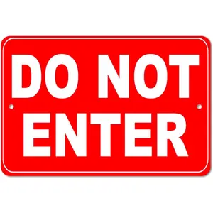 Do Not Enter Sign, 8x12 Aluminum Keep Out No Entry Sign, Indoor/Outdoor, UV Protected, Easy to Install
