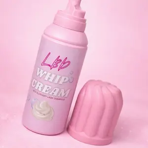 LBD Whipped Cream Lash Shampoo - Rich & Creamy Formula for Soft and Lush Lashes - 100 mL - Pink