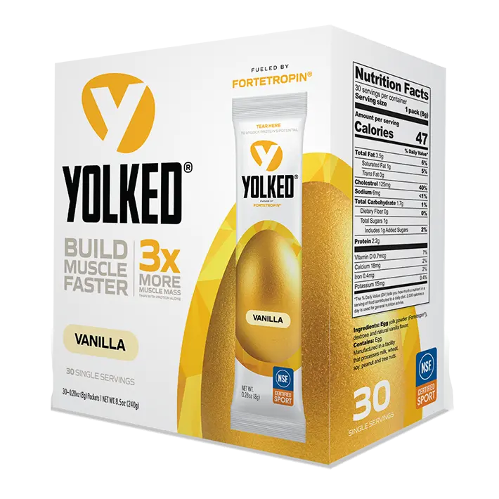 YOLKED Vanilla | Fortetropin® Fertilized Egg Yolked | 30 Pack Box