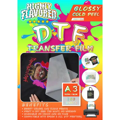 DTF Transfer Film A3 (11.7 x 16.5) 100 Sheets - Cold Peel