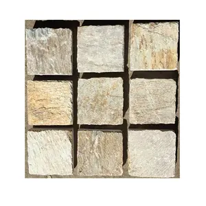 Premium mechanical-cut black granite cube natural stone paving stones, suitable for garden paths, driveways, and courtyard landscape design（6pcs）