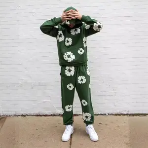 2025 Puff Print Loose Sweater Hip Hop Streetwear Men's and Women's Pullover Fashion Popular Casual