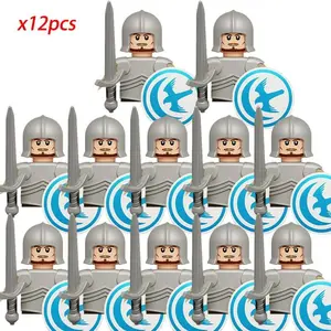 MOC Creative Medieval Game Valley Kinghts Ailin Guard Figures Warrior Armored Soldiers Army Weapons Helmet Blocks Bricks Toys