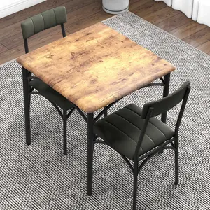 Modern Dining Table Set for 2 with Upholstered Chairs, Kitchen Table with Upholstered Chairs Dinning Table Set for Kitchen Room, Compact Dining Set for Small Spaces, Easy Assembly