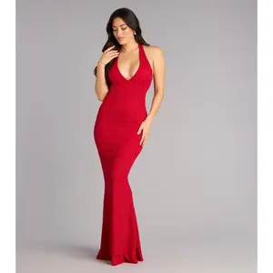 Cleo Glitter Knit Mermaid Formal Dress