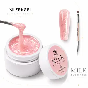 ZRKGEL Milky White Builder Gel, HEMA Free BIAB for Strong Nail Extensions, Self-Leveling for a Smooth Professional Manicure, UV/LED Cured, 15g
