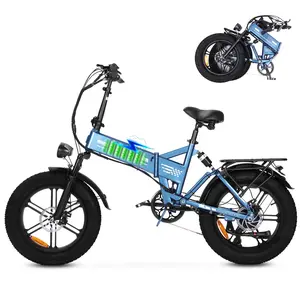 1000W Fat Tire Electric Bike 20x4 Off-Road E-Bike 48V 15Ah Battery 50KMH Adjustable Speed Dual Suspension Shimano 7-Speed Ride Up to 70 Miles Folding E-Bike