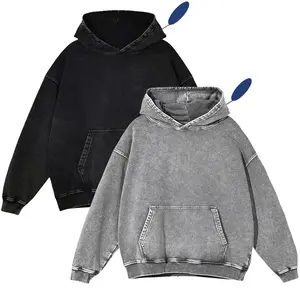 2 Pack Acid Wash Hoodie Oversized Vintage Unisex Heavy Weight Hoodie with Pockets for Men Women Couples Distressed Look Medium Casual Matching
