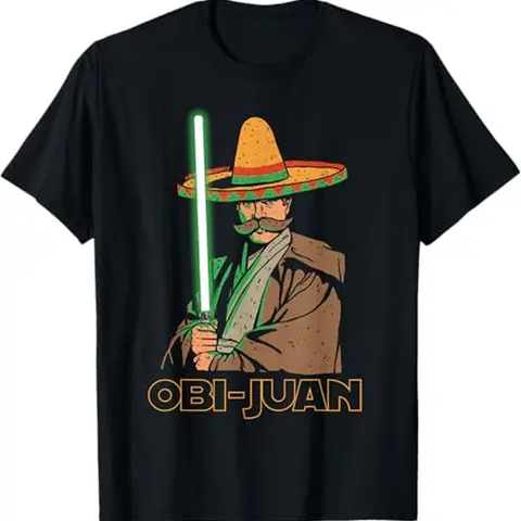 Men's Cotton Short-Sleeve Crew Neck Graphic T-Shirt - Mexican Theme Funny Cinco De Mayo Movie Nerd Wink Design Casual Multi-Size Menswear Top