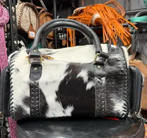 Genuine cowhide & leather MEDIUM duffel
