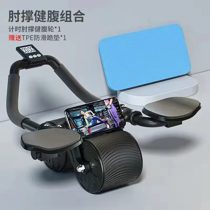 Automatic Rebound Ab Wheel Roller – Unisex Ab Workout Machine with Elbow Support, Premium Knee Pad, SmartTimer Auto-Brake, Time-Support Design, Powerthrust Rebound Tech for Indoor Home Gym Core Training (Carve Definition, Intelligent Sculpting Revolution)