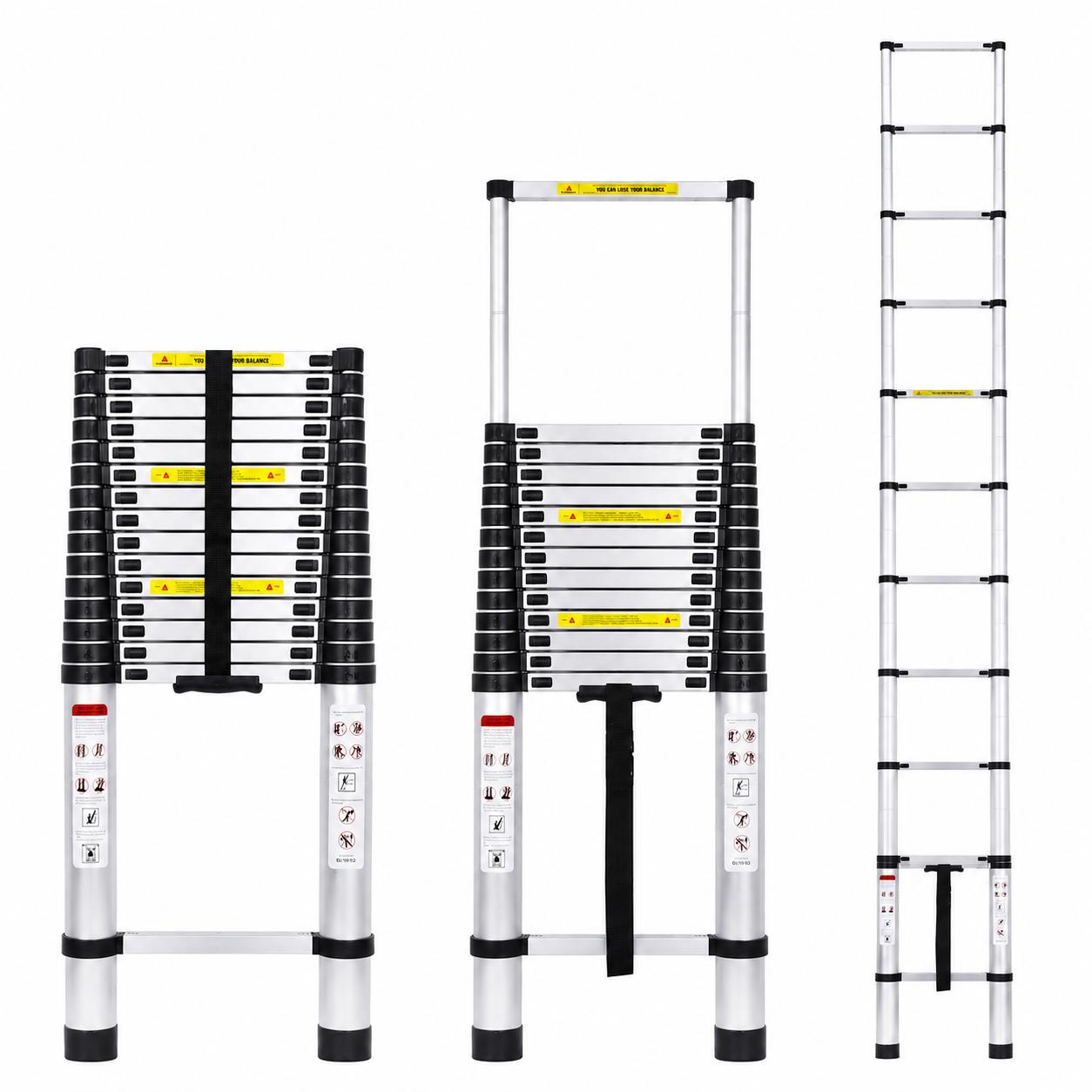 20.6 ft Telescoping Ladder with Non-Slip Design, Portable Collapsible Ladder for Home, RV Attic, and Outdoor Use