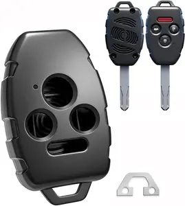 for Shell Replacements - Accord 2003-2012,Civic EX 2006-2013,Pilot 2009-2015,CR-V 2005-2006 - Premium Durable,Scratch-Resistant,Cutting NOT Required (Black, 4 Button)