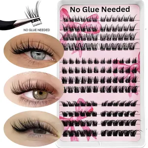 Self-Adhesive False Eyelashes, Easy Wear No Glue Lashes, Glueless Lashes, 10mm-16mm C Curl, Natural to Glamorous Look, Perfect for Daily Use and Cosplay