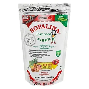 Nopalina Flax Seed Plus Fiber Dietary Supplement Powder - 16oz