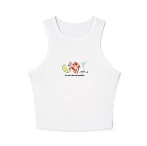 Personalized Bachelorette Ribbed Crop Tank – Custom Margarita Party Shirt for Bride & Bridesmaids, Cute Favors for Beach, Pool, or Girls’ Trip