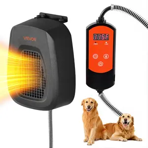 VEVOR Dog House Heater, 800W Pet Heater House with Overheat Protection, Adjustable Temperature & 24H Timer, Portable Electric Warmer with Anti-Bite Metal Material, Lightweight Chicken Coops Heated