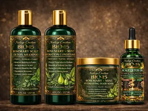 Bio-15 Rosemary Scalp Detox System (4-Step Hair Care Set)