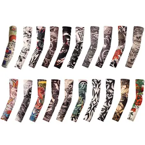 20PCS Tattoo Arm Sleeves Cover UV Sun Protection Ice Silk Fabric for Men Women Cycling Running Driving