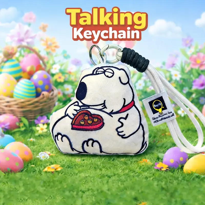 [2026 Updated] Funny Talking Dog Keychain, Perfect Easter Basket Stuffer for Adults & Teens, Hilarious "Chocolate Lover" Voice Plush Toy, Stress Relief Gag Gift, Cute Bag Charm & Car Decor