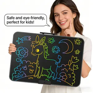 22" Kids Educational LCD Writing Tablet (Ages 3-9) - Type-C Rechargeable Digital Graphic Tablet, Mess-Free Flexible Screen Liquid Crystal Pad, 200000+ Erasures, Portable Eco-Friendly School Graphics Drawing Toy, Graphics Drawing Tablet