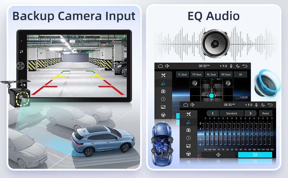 10.4‘’ Single Din Car Stereo with Wireless Carplay Android Auto, Manual Rotator Screen with Bluetooth FM AM Radio Mirror Link USB/AUX/Equaliser Setup + Reversing Camera