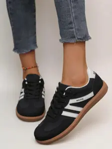 Women's Patchwork Casual Shoes, Walking Shoes, PU Leather Upper, Rubber Sole Material, Less Than Ankle Height, All Season Wear, Medium Width