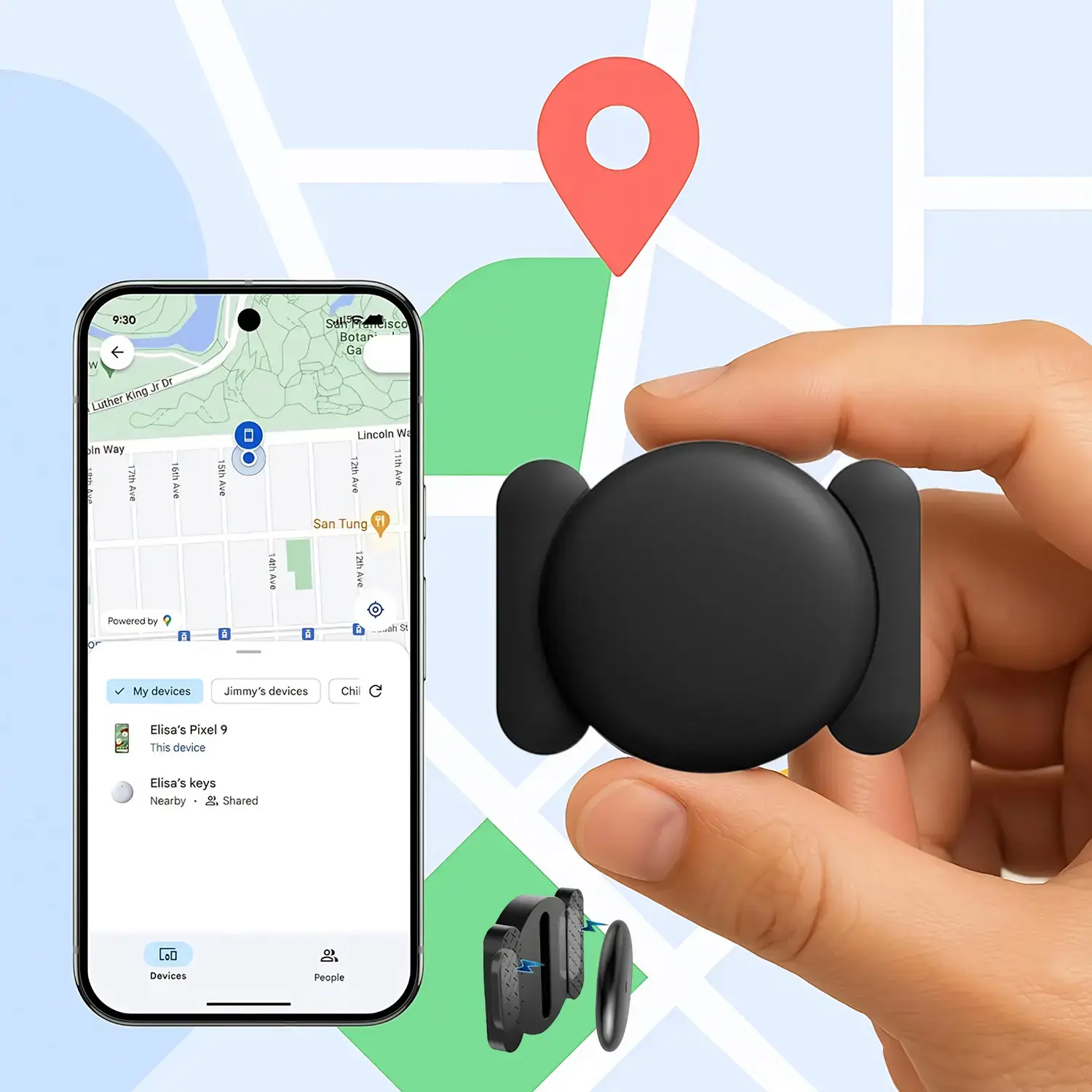 Mini GPS Tracker for Car with Apple Find My – Weatherproof Magnetic Hidden Tracker, No Monthly Fee, Anti-Lost Device for iPhone (iOS Only)  Fast Ship