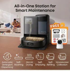eufy E25 Omni Robot Vacuum-and-Mop Combo,HydroJet System, 20,000Pa Turbo Suction, Zero-Tangle Design, Edge-to-Corner Deep Cleaning, Obstacle Avoidance, Auto-Empty & Self-Cleaning All-in-One Station