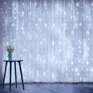 Curtain String Lights Window Fairy LED Icicle Xmas Lights for Wedding Party Garden Room Outdoor Indoor Wall Decorations Cool White