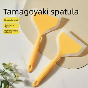 2 PCS Thickened, enlarged silicone spatula — heat-resistant, nonstick; suitable for flat pans and pancakes/flatbreads