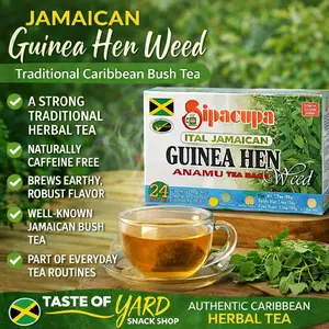 Taste of Yard | Jamaican Guinea Hen Weed Herbal Tea (24 Tea Bags) | Traditional Caribbean Bush Tea | Caffeine Free