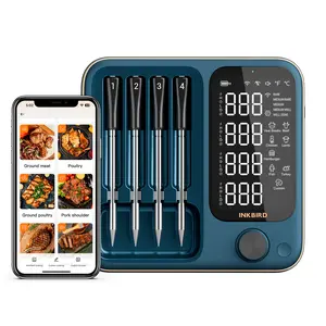 INKBIRD WiFi 5G and Bluetooth Meat Thermometer with 4 Multi-sensor Probes, NIST Accredited Accuracy, for Apple Watch Monitoring, High and Low Temperature Alarms, Smart Food Thermometer for BBQ, Grill, Oven summervibes,summervibes