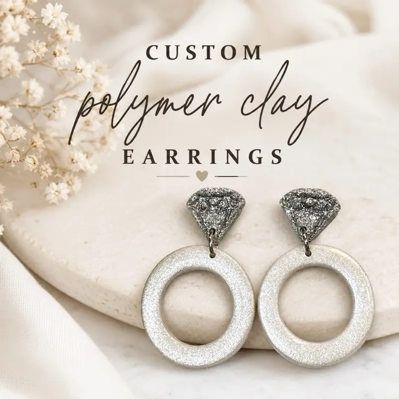 Custom Polymer Clay Earrings, hypoallergenic and lightweight