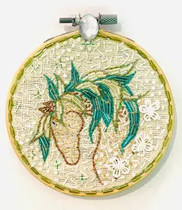 Gloria Ziegler - Original Horse Embroidery + Bead Hoops