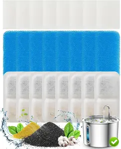 oneisall 8 Pack Replacement Filters for PWF-001 2L/67oz Cat Water Fountain Stainless Steel Water Fountain for Cats Inside, 3 Filtration System