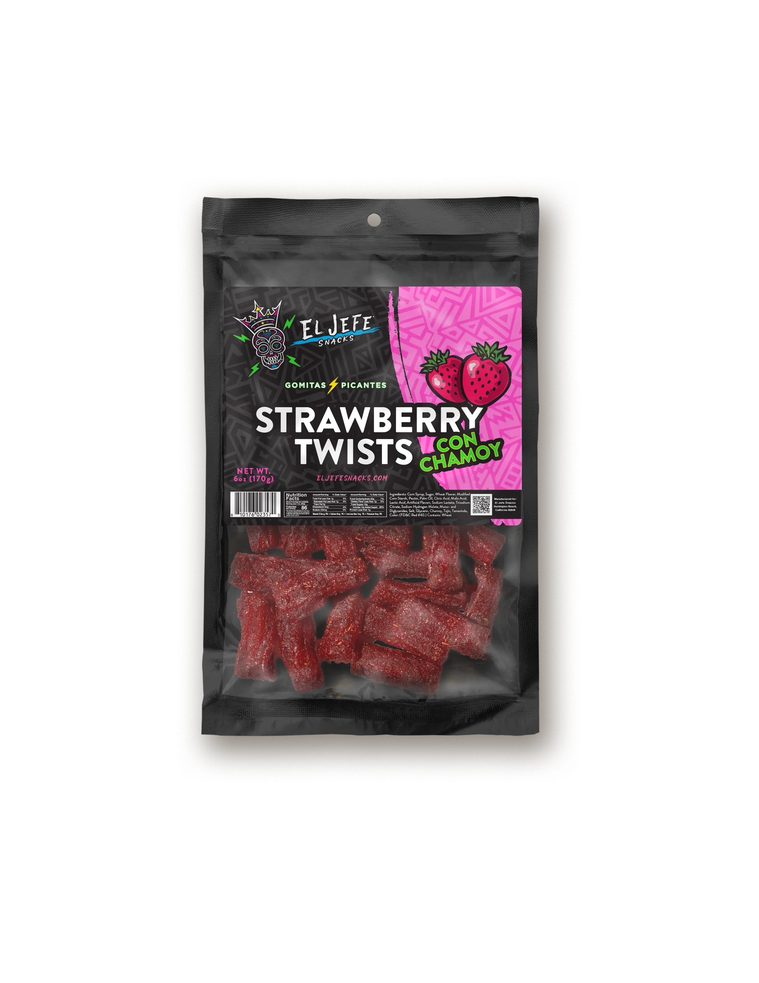 El Jefe Strawberry Twists Con Chamoy Wet Candy