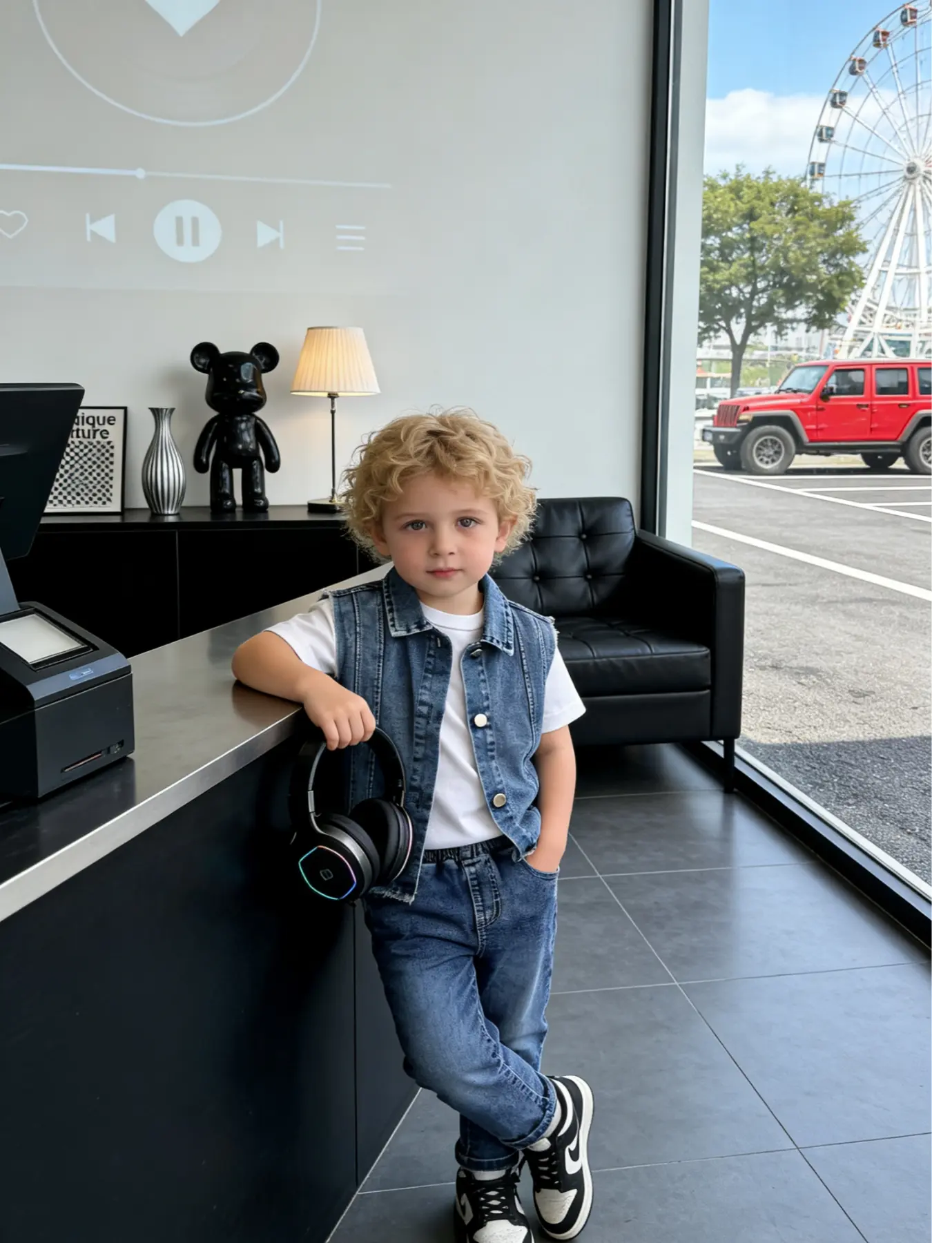 Boys' Denim Vest Set with Slim Fit Pants & T-Shirt, Combination Set, Casual Summer, Comfortable & Stylish, Clothes Kids, Ages 8 and Under